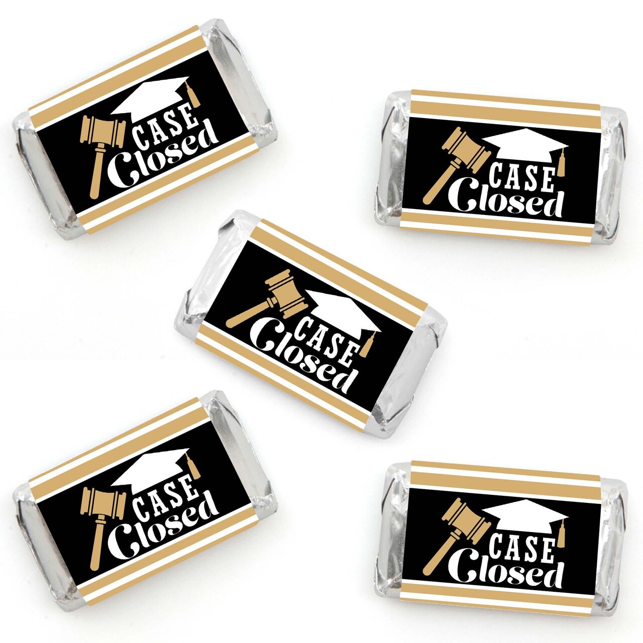 Big Dot of Happiness Law School Grad - Mini Candy Bar Wrapper Stickers - Future Lawyer Graduation Party Small Favors - 40 Count